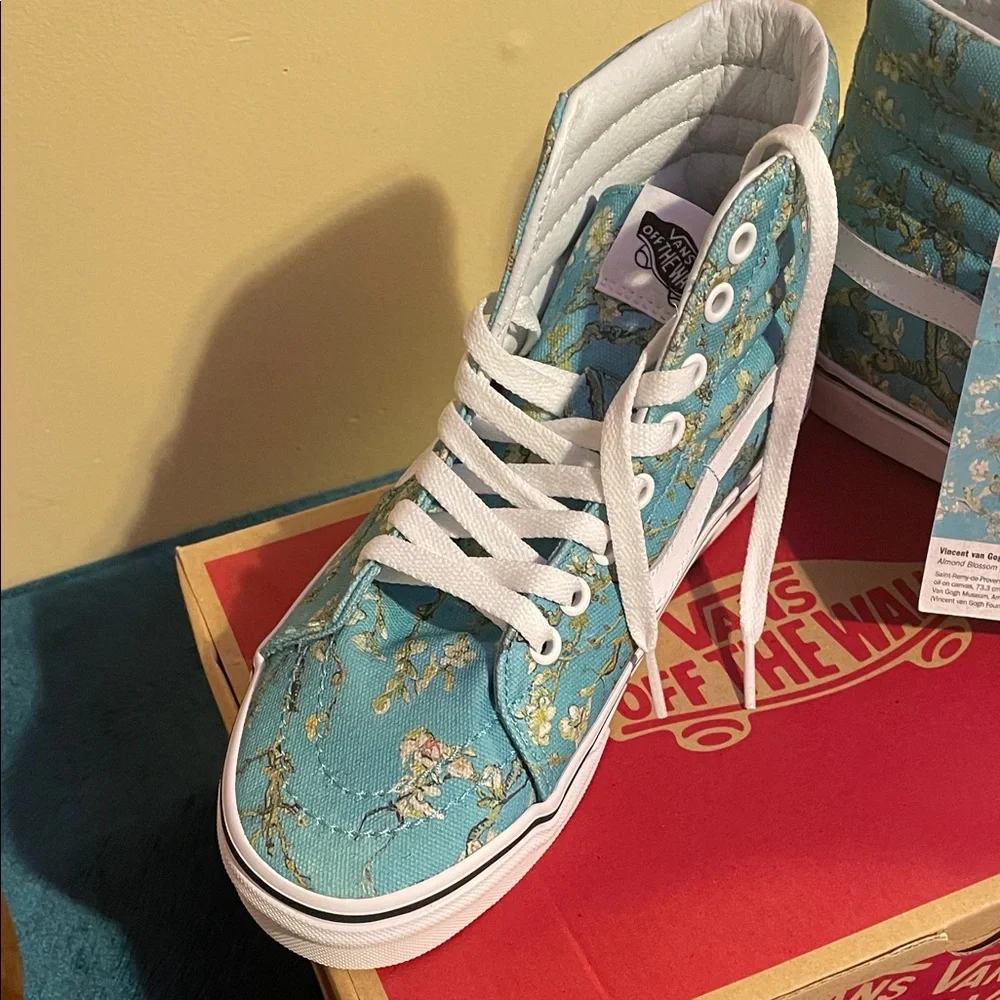 NEW IN BOX 🎨 Van Gogh “Almond Blossom” Vans SK8-Hi - Picture 3 of 8